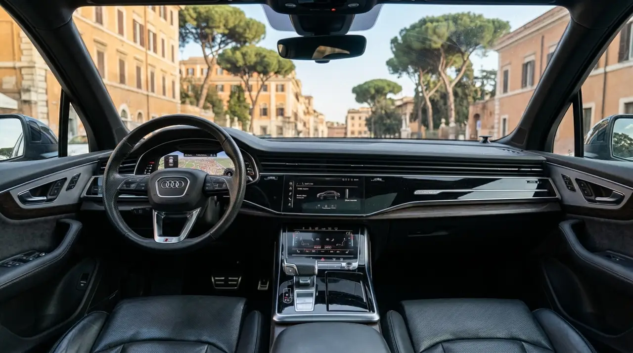 Audi SQ7 7seater 2023, rear view — Luxury Car France, France. Audi SQ7 7seater in France The Audi SQ7 7seater is available for hire in France,…