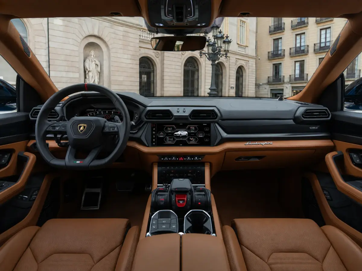 Lamborghini Urus SE 2025, dashboard — Luxury Car France, France. Lamborghini Urus SE in France The Lamborghini Urus SE is available for hire in France,…