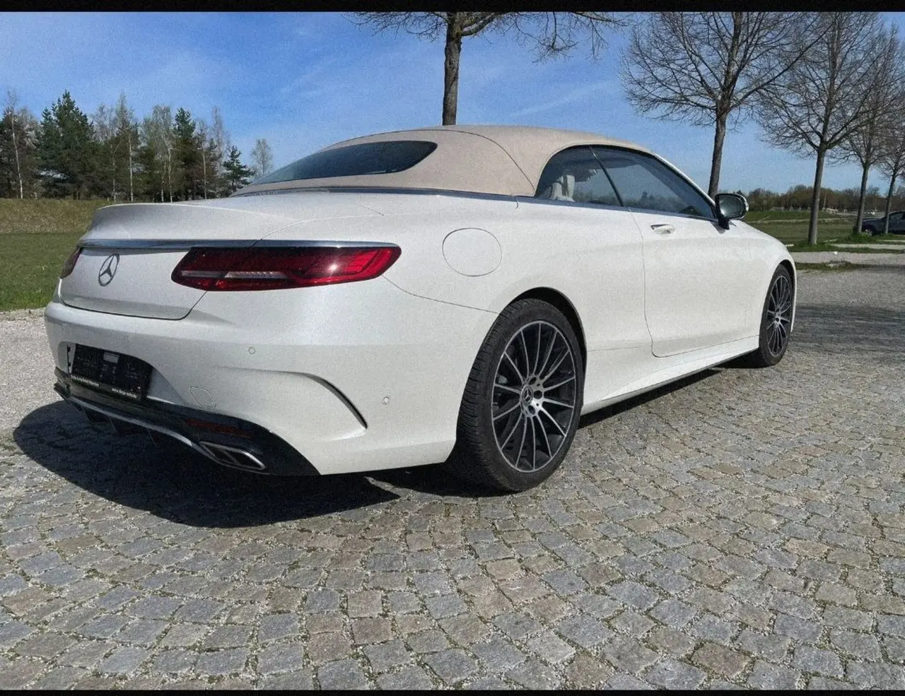 Mercedes Benz S560 Cabrio 2021, rear view — Luxury Car France, France. Mercedes Benz S560 Cabrio in France The Mercedes Benz S560 Cabrio is available for hire…