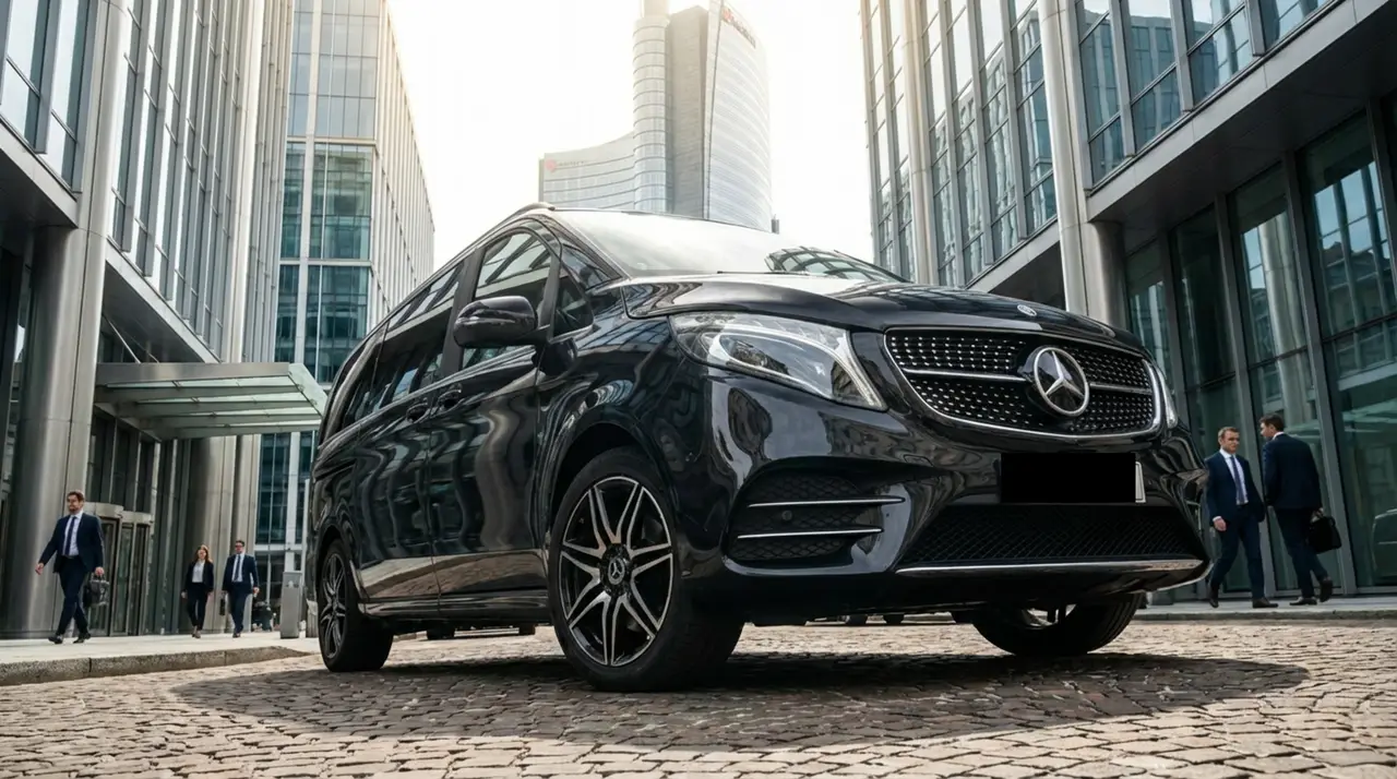 Mercedes V Class 2026, exterior — Luxury Car France, Francia. Mercedes Benz V Class en Francia El servicio de alquiler del Mercedes Benz V Class en…